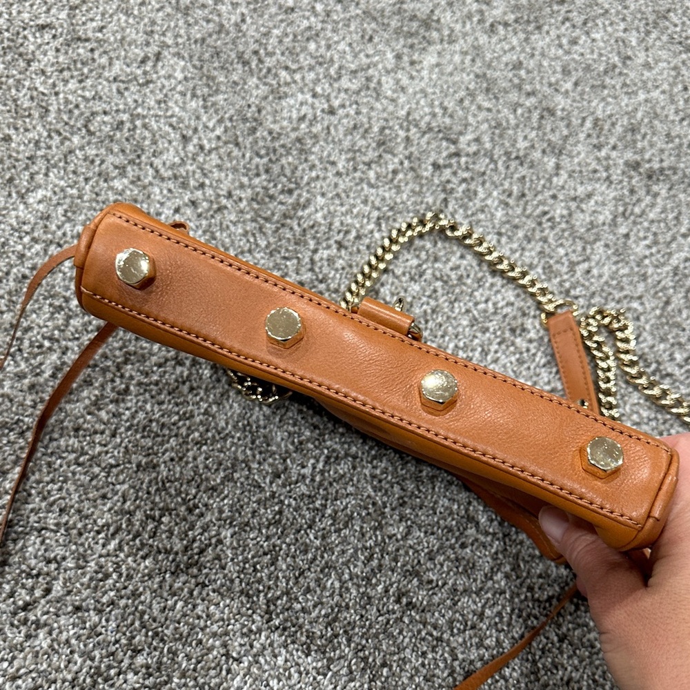 Rebecca Minkoff Tan Leather Crossbody Bag with Chain Strap - Picture 3 of 6